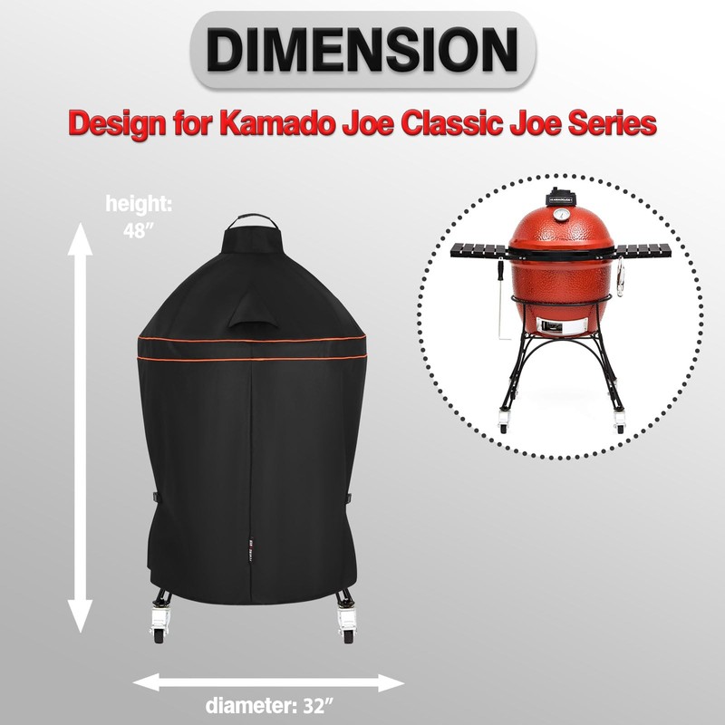 FEVERCOVER Grill Cover for for Kamado Joe Classic Joe Charcoal