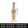 X AUTOHAUX 2 Pcs 8mm-5mm Straight Shaped Hose Barb Brass