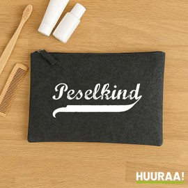 Hellweg Druckerei Kulturbeutel Peselkind Vintage Geschenk 1 Liter Charcoal Filz Peselkind Geschenkidee