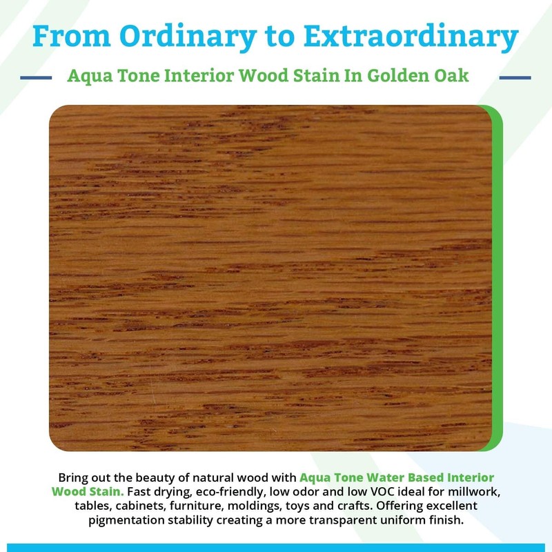 Aqua Coat Aqua Tone Water-Based Wood Stain (Quart, Golden Oak)