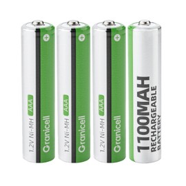 Granicell 2800mAh AA 1.2V NiMH Rechargeable Batteries, VV1 Series, Pack of 4