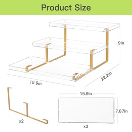 JUESHA Clear Dessert Table Display Set 16 x 8 for Cookie Donut Cupcake, 3 Tier Acrylic Serving Tray, Tiered Cupcake Stand for Party Event Buffet