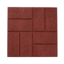 Rubberific Dual Sided Rubber Paver Tile - 16" X 16" X 3/4" (Red, 16 Tiles)