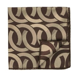 tiemart Pattern Pocket Square for Adult Men (Chocolate Brown Kay Link)