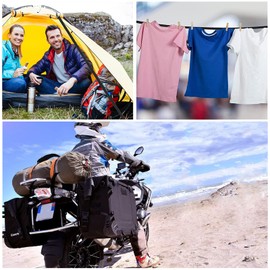 Pack of 4 Adjustable Elastic Straps with Hooks, 2 m Rubber Expander Elastic Band, Wide Luggage Tensioner, for Bicycle, Motorcycle, Transporter (Black)