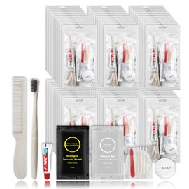 Toiletry Kits Homeless Personal Hygiene Kits for Homeless Care Package Supplies In Bulk, Disposable Travel Size Essential Women Men Toiletries Set for Hotel, Charity,Camping,Travel (40 Pack)