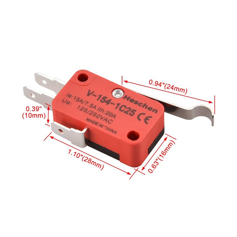 Heschen Micro switch V-154-1C25 SPDT Crank type 20A 250VAC 2