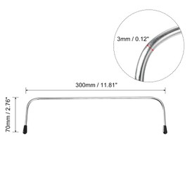 sourcing map Metal Internal Wire Frame 11.81 Inches Pack of 10 Tubular Rectangular Bag Handles
