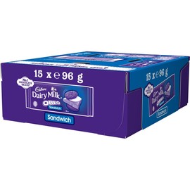 Cadbury Dairy Milk OREO Sandwich Chocolate Bar, With OREO Biscuit Pieces, 96g (Pack of 15)