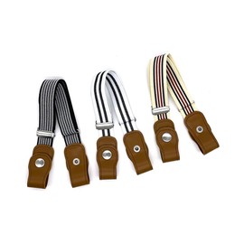 Anshili Children's Adjustable Elastic Stretch Belt for Boys and Girls Pack of 3 - Multicolour - Small
