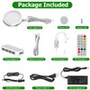 AIBOO Under Cabinet Lighting Kit, 16 Pack Dimmable RGB and