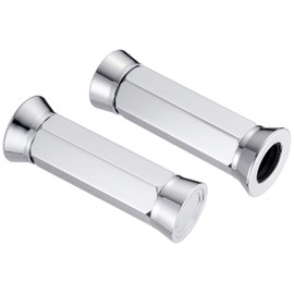 Kijima 201-6814 Motorcycle Parts Grip, Aluminum Hexagon 2, Non-Piercing Type, φ0.9 inches (22.2 mm), Left and Right Set, Universal Use, Plated