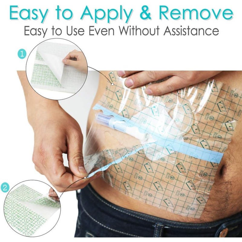 10.2"x10.2" Waterproof Dialysis Catheter Shower Cover Chest Port Shield Protector