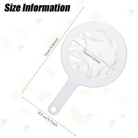 Wzenclave 2Pcs Baby Brine Shrimp Net Brine Shrimp Sieve Fish Net Ultra Fine Mesh Strainer Nylon Food Juice Strainer Yogurt Mesh Sieve Plastic Mesh Colander with Handle Mini Brine Shrimp Separation Net