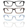 WENLCCK Rectangle Reading Glasses for Men and Women with Spring