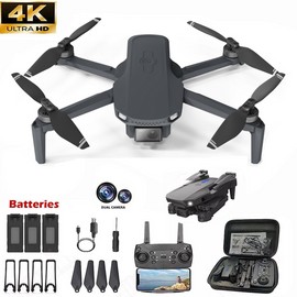 Bliss Star New 4K HD Wide Angle Dual Camera RC Drone FPV Wifi Folding Quadcopter +3 Battery