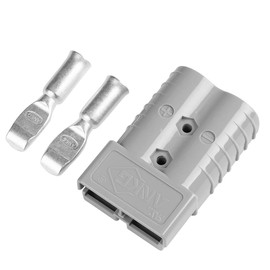 ANKG 1 Set 350 Amp 600 Volt 2/0 AWG Battery Power Connector (2/0AWG Contact，Gray Housing) (Gray)