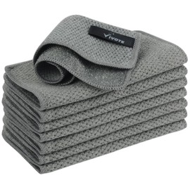VIVOTE 8 Pack Premium Microfibre Cleaning Cloth with Scrubber，Double-Layer No Scratch Dish Cloths for Kitchen，Reusable & Machine Washable Rags,2 in 1 Microfiber Dish Cloth，Grey ，20x20cm