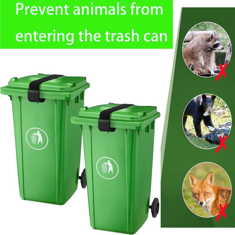 2PCS Trash Can Locks for Animals, Raccoon Bear Proof Trash