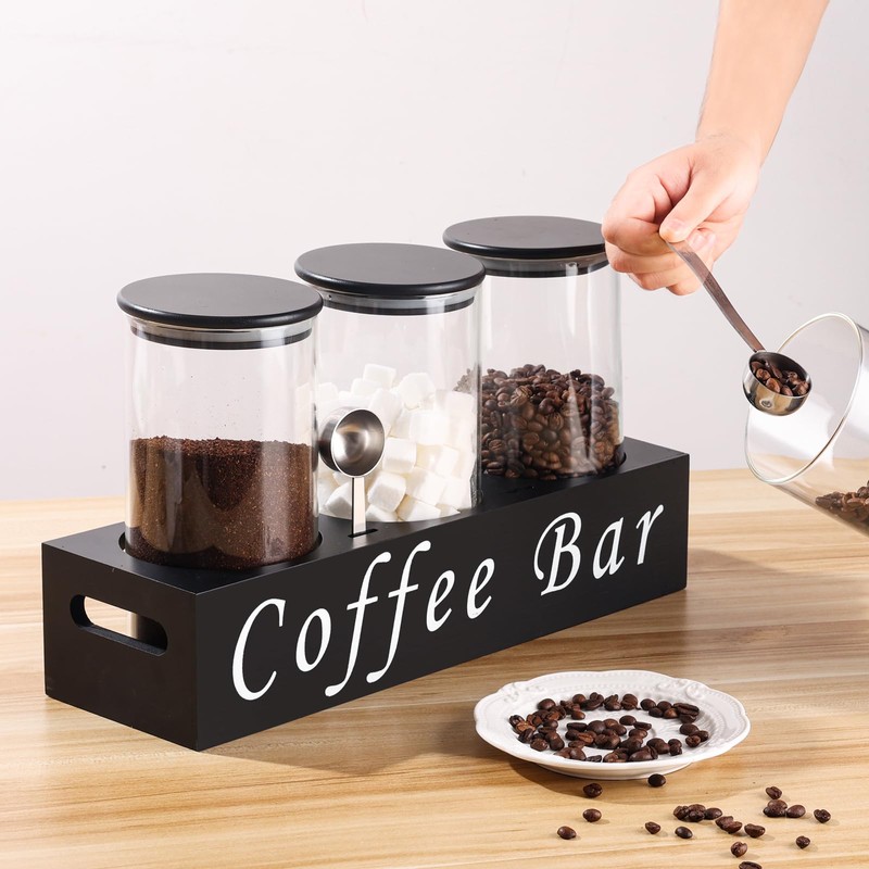 ZOMUIA Glass Coffee Containers Airtight Coffee Bean Storage Jars with