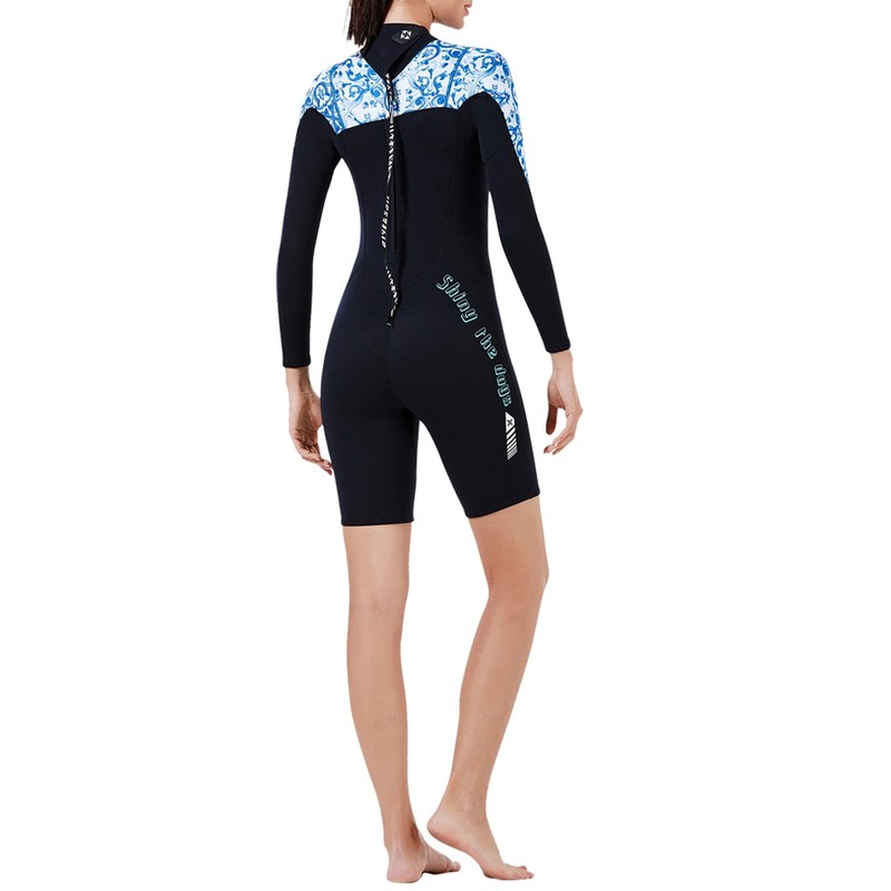 1.5MM Diving Onepiece Swimsuit Wetsuit Short Trousers for Snorkeling Surfing(Woman