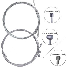 Bestgle 2 Packs Universal Bike Brake Cable and Bicycle Shifter Cable with Housing Kit for Mountain Bicycle MTB Road Bike Basic Brake Replacement Cable
