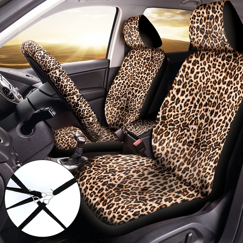 26-Piece Leopard Print Car Accessories Set - Full Set with