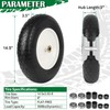 14.5" Flat-Free Solid Wheelbarrow Tire & Wheel 3.50-8 Universal Fit