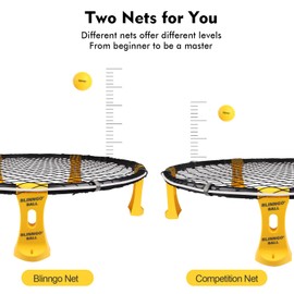 Blinngo Roundnet Game Set with 3 Balls and Strip Light (ONLY for Pro Kit) - Roundnet Game for Outdoor Indoor Lawn Beach Backyard and Park