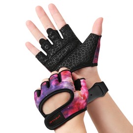 RYMNT Minimal Weight Lifting Gloves,Short Micro Workout Gloves Grip Pads with Full Palm Protection & Extra Grip for Men Women Weightlifting,Gym,Exercise Training.Galaxy-Medium