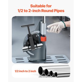 VEVOR Pipe Notcher, 1/2 to 2-inch Tubing Notcher with 0 to 60° Adjustable Angle, Pipe and Tube Notching Tool for Repair Shops, Home Projects, Metalworking