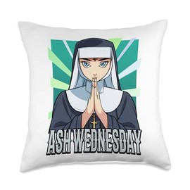 Ash Wednesday Nun Fasting Sacrifice Prayer Repent To Christ Throw Pillow