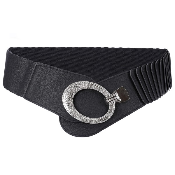 irisaa Wide Women's Elastic Waist Belt, Waist Belt, Stretch Belt