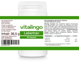 Cod Liver Oil Capsules - Gluten Free and High Dose - 90 Capsules Each with 270 mg Cod Liver Oil