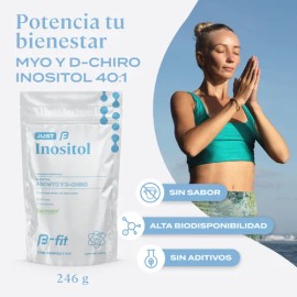 Suplemento B-FIT B Just Inositol Myo Inositol y D-Chiro Inositol Fórmula 40:1 Suministro para 2 Meses 60 Servicios De Alta Biodisponibilidad Sin Aditivos 100% Puro - Empaque Ecológico Bottle-free.