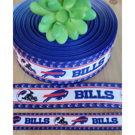 Unbranded 3/8, 5/8, 7/8, 1.5 & 3" (1YD) Buffalo Bills Football Grosgrain Ribbon - 1 1/2"
