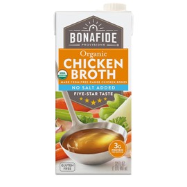 Bonafide Provisions No Salt Added Organic Chicken Broth, Shelf Stable 32 fl oz - Pack of 6