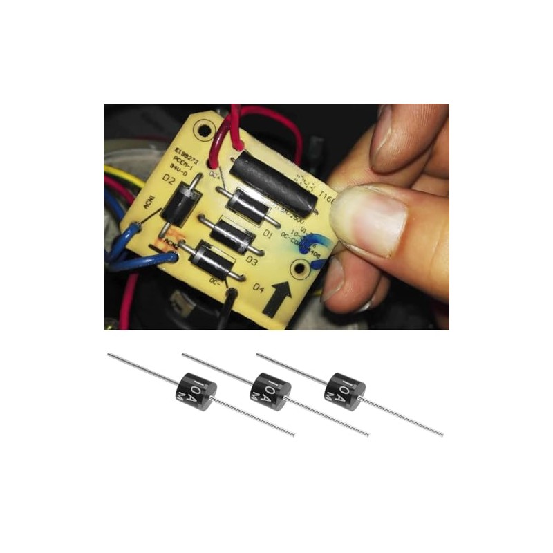 (25Pcs) 10A10 Rectifier Diode, 10A 1000V R-6 Axial Electronic Silicon