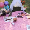 Vivid Check Waterproof Picnic Mat (140x150cm) (Pink)