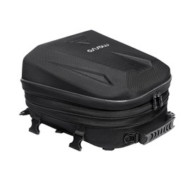 MOSISO Cola Bolsa para Motocicleta con Capacidad Expandible 20L-28L Mochila,Impermeable Bolsa de Transporte de Equipaje para Asiento Trasero de Motocicleta con Asa&Funda para Lluvia, Negro