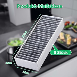 Cooker Hood Activated Carbon Filters for Siemens HZ9VRCR0 17004796/Bosch HEZ9VRUD0 17004811/Neff Z821VR0 17004806/ Gaggenau CA282111/ Constructa CCZ9VRCRCR0 170066 Pack of 8 69.UmluluReplacement