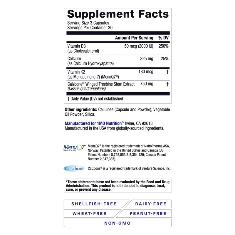 1MD Nutrition OsteoMD for Comprehensive Bone Support | with Calcium