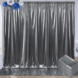 30x10 ft Wrinkle Free Black Silver Sequin Backdrop Curtain for Parties,Thick Not Fall Glitter Wedding Backdrop Drapes,6 Panels 5x10ft Shimmer Photo Back Drop Cloth for Birthday Photography Background