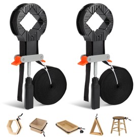 Mxclimate Woodworking Strap Clamps, 2 pack 33ft Quick Release Band Clamp with 4 Corner Claws | Adjustable Picture Frame Clamp Tool for Picture Frame, Cabinets, Birdhouse, Barrels.