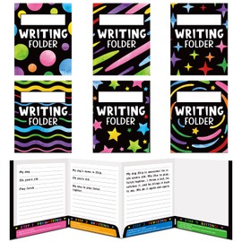 Kisston 6 Pcs Writing Bulk Folders with Pockets 4 Pocket Writing Process Homework Folders for Students Teacher Teaching School Kids Classroom Supplies (Colorful)