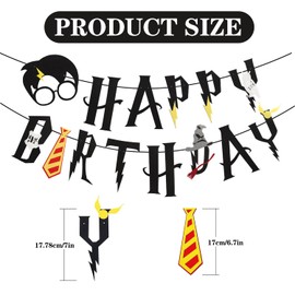 Wizard Party Decorations - Happy Birthday Banner, Wizard Themed Party Supplies, Ideal for Magical Birthday Parties