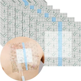Waterproof Shower Cover Shields, Non-Stick Center Pad for Dialysis Port Picc Line Chest Catheter PD Peritoneal Dialysis Chemo Feeding Tube Peg G-Tube Patient Bandage Protector, 9"x9"(Pack of 25)