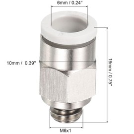 TA-VIGOR 2Pcs M6 Push to Fit 6mm OD Hose Connect Fittings, Straight Pneumatic Coupling Adapter, Quick Push to Connect Air Line Fittings for Gas Pneumatic Systems and Industrial Applications