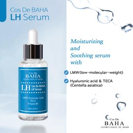 Low Molecular Hyaluronic Acid Serum, Hydrating & Volumizing Face Serum, Moisture Boost for All Skin Types, Fragrance-Free Formula (2Fl Oz)
