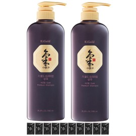 Daeng Gi Meo Ri - Ki Gold Premium Shampoo 780ml(2 pcs) +Traveling Pouch Sample 10ml(10pcs), Samples may vary